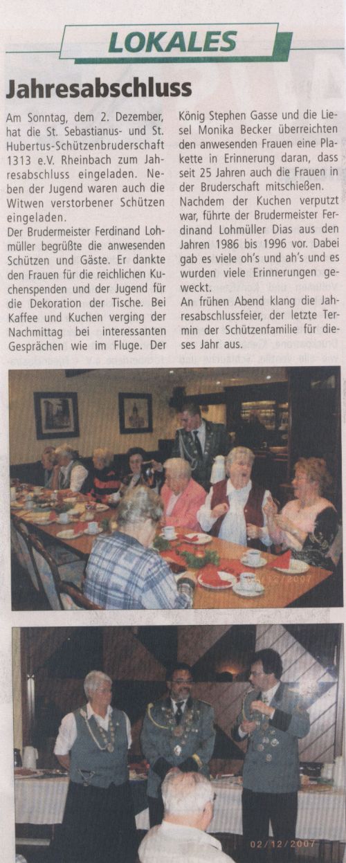 Artikel Wir am Kottenforst 12.12.07