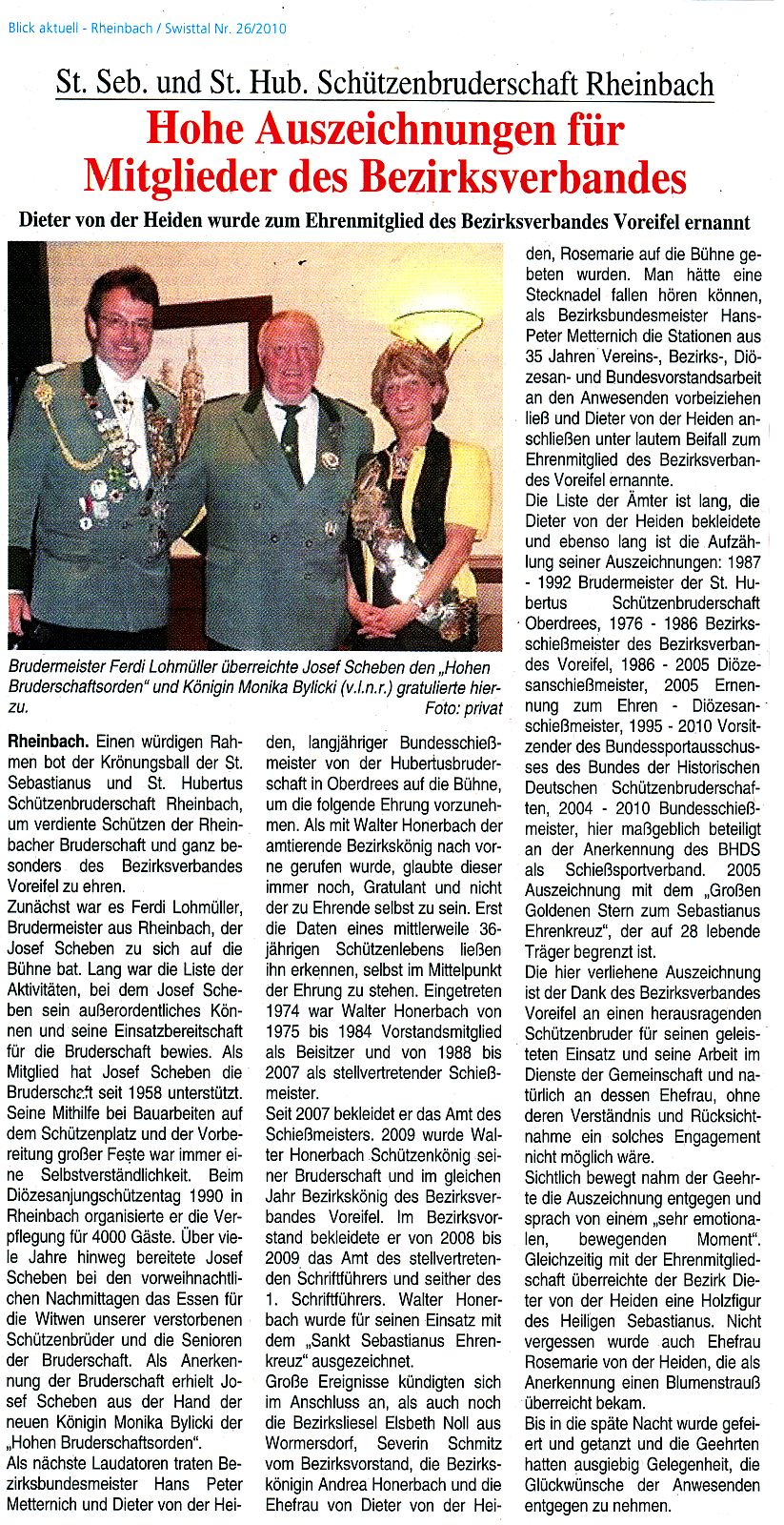 Artikel Blick Aktuell Rheinbach 26/2010